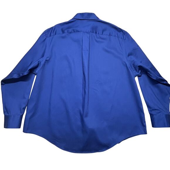 Lands End Outfitters Mens 2XL Button Down Shirt Royal Blue L/S 100% Cotton 2018 - Picture 12 of 12